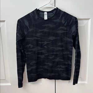 Black and Gray Camouflage Long Sleeve Shirt